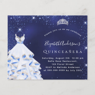 Lámina Invitación presupuestaria para vestido azul de pla