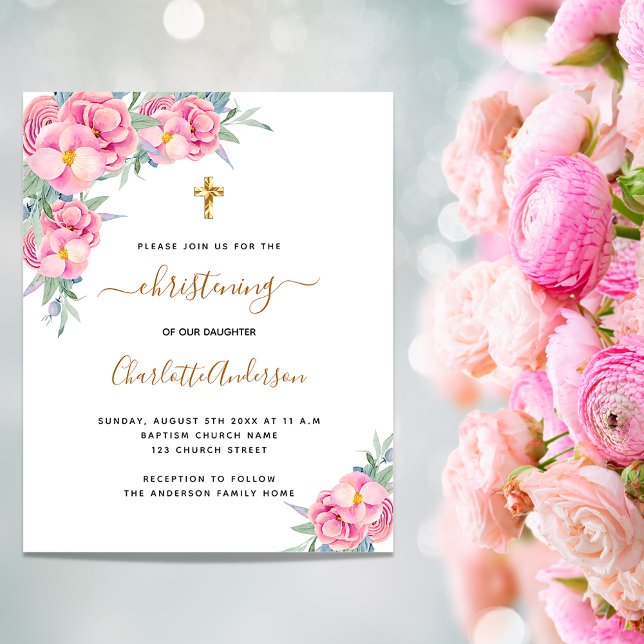 Lámina Invitación presupuestaria rosa de florales rosas c (Subido por el creador)