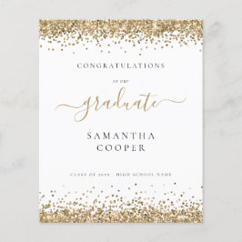 Lámina Invitación Purpurina de Oro de Graduación 2024