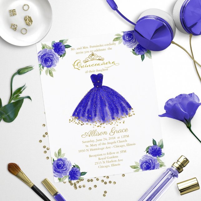 Lámina Invitación Quinceanera de presupuesto Gold Royal B (Subido por el creador)