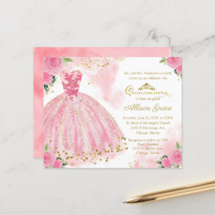 Lámina Invitación Quinceanera de presupuesto Guiso de oro