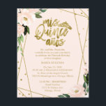 Lámina Invitación Quinceanera de presupuesto Rosa bilingü<br><div class="desc">Elegante fiesta de quinceañera color rosa rosa floral asequible de 4.5"x5.6" invitaciones. NOTA: Los sobres NO ESTÁN INCLUIDOS; los sobres A7 coincidentes están disponibles para ser comprados por separado.</div>