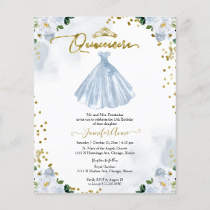 Lámina Invitación Quinceañera Presupuesto Floral Bilingüe