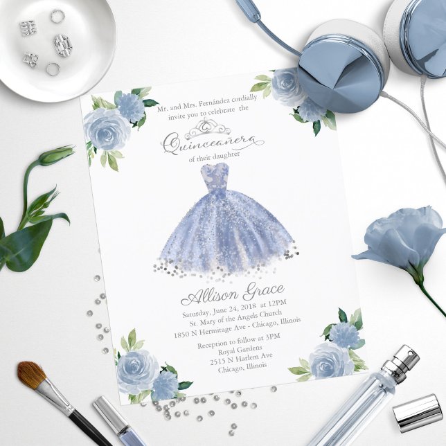 Lámina Invitación Quinceanera presupuesto Luz Azul (Subido por el creador)