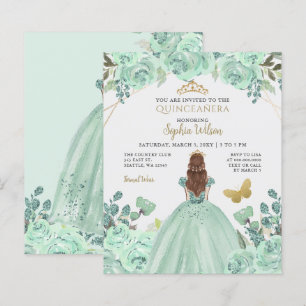 Lámina Invitación Quinceañera Princesa de Oro de la Casa 