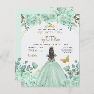 Lámina Invitación Quinceañera Princesa de Oro de la Casa