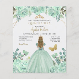 Lámina Invitación Quinceañera Princesa de Oro de la Casa 