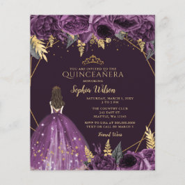 Lámina Invitación Quinceañera Princesa Púrpura Presupuest