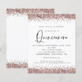 Lámina Invitación Quinceanera Rosa de presupuesto Purpuri