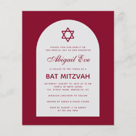 Lámina Invitación roja del presupuesto de la arch de Bat 