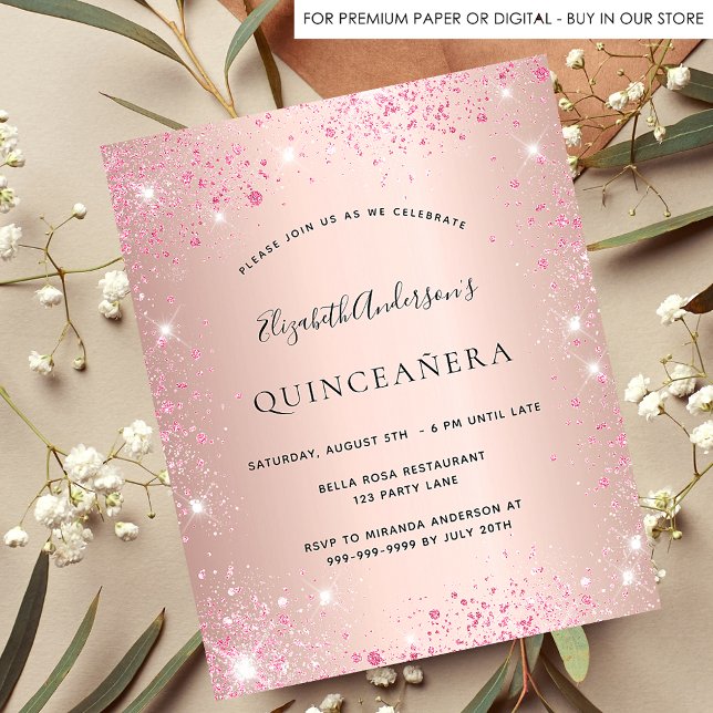 Lámina Invitación rosa oro quinceañera presupuesto (Subido por el creador)