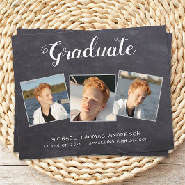 Lámina Invitación Rustic 3 Photo Budget Graduación