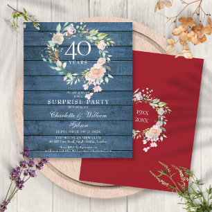 Lámina Invitación rústica sorpresa de cumpleaños número 4