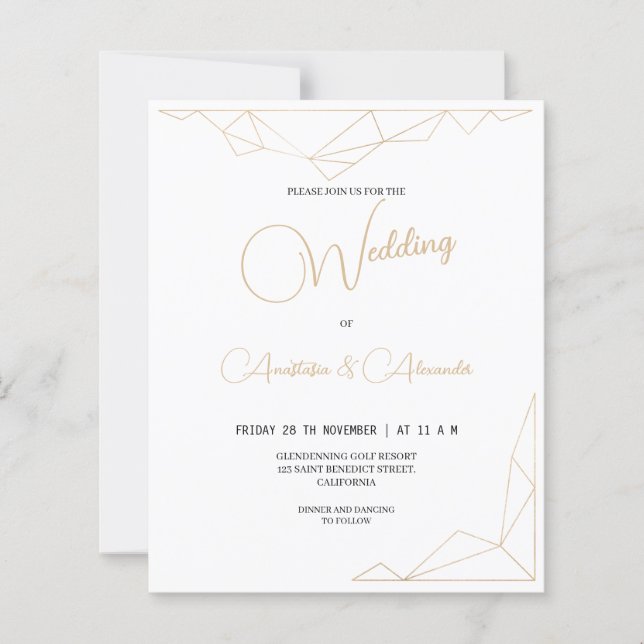 Lámina Invitación simple a la Boda de Oro. (Anverso)