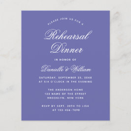 Lámina Invitación simple a la cena con ensayo violeta de
