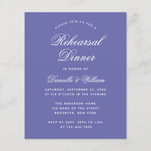 Lámina Invitación simple a la cena con ensayo violeta de