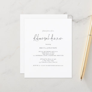 Lámina Invitación simple a la cena de Boda de presupuesto
