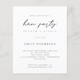 Lámina Invitación simple de Hen Fiesta Brunch Bubbly