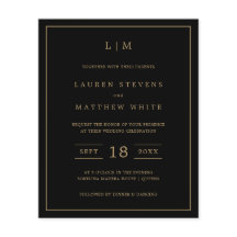 Invitación simple de matrimonio presupuestal en ne