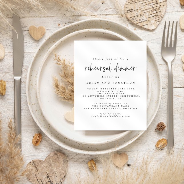 Lámina Invitación simple en negro y blanco para cena de e (Subido por el creador)