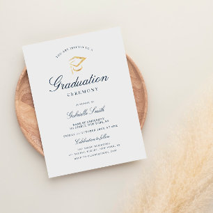 Lámina invitación simple y elegante a la ceremonia de gra