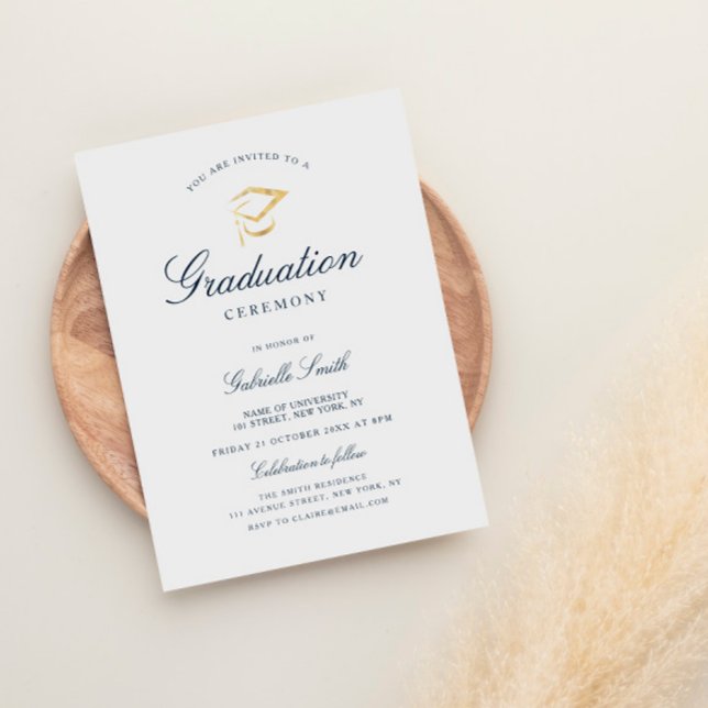 Lámina invitación simple y elegante a la ceremonia de gra (Subido por el creador)