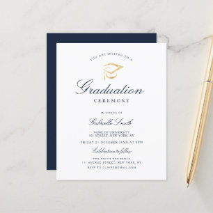Lámina invitación simple y elegante a la ceremonia de gra