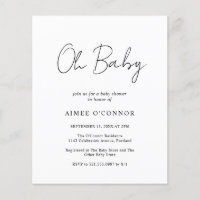 Invitación simple y moderna a Baby Shower con pres