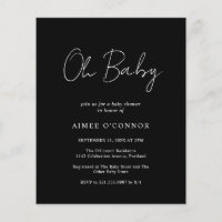 Invitación simple y moderna a Baby Shower con pres