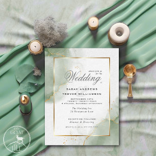 Lámina Invitación verde aguda de Boda de presupuesto