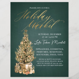 Lámina Invitación verde de los Navidades de volantes de f