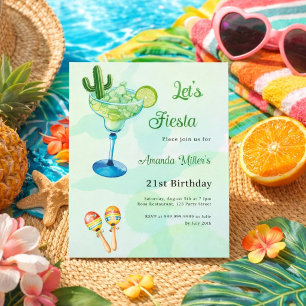 Lámina Invitación verde estilo mexicano para fiesta de cu