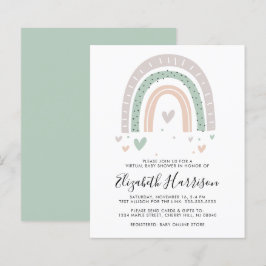 Lámina Invitación virtual a baby shower boho arcoíris eco