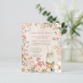 Lámina Invitación virtual a Baby Shower de Chica de conej