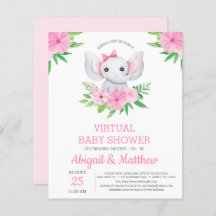 Invitación virtual a Baby Shower para Elefantes de