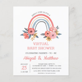 Lámina Invitación virtual Baby Shower al arco iris del pr