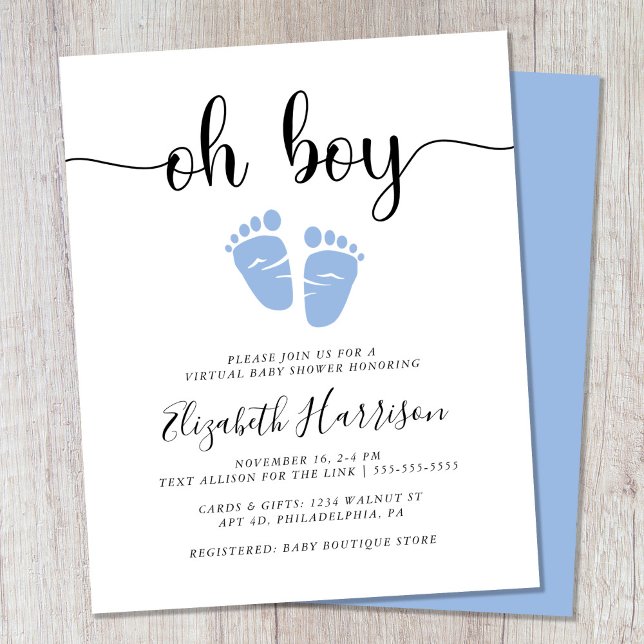 Lámina Invitación virtual Baby Shower de Budget Oh Boy Bl (Subido por el creador)