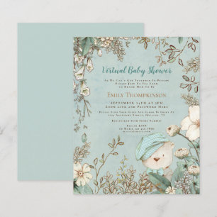 Lámina Invitación virtual de Baby Shower de Budget Bear B