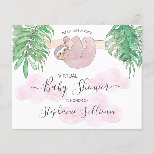 Lámina Invitación virtual de Baby Shower para la ranura r (Anverso)