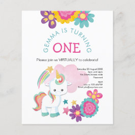 Lámina Invitación virtual de primer cumpleaños de Budget