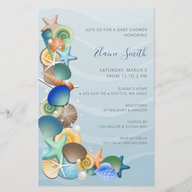 Lámina Invitaciones a bañarse en la ducha del baño Blue O (Anverso)