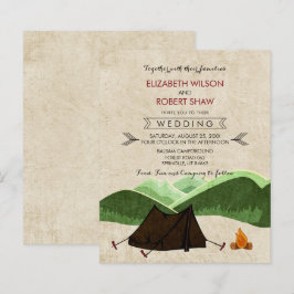 Lámina Invitaciones a bodas de campamento rústico moderno