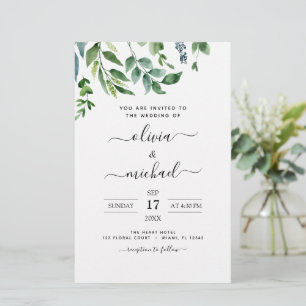 Lámina Invitaciones a bodas de ecología botánica de presu