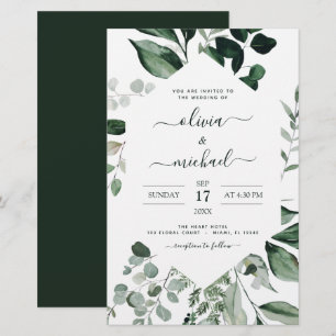 Lámina Invitaciones a bodas de ecología de eucalipto de p