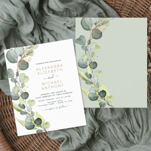 Lámina Invitaciones a bodas de ecología de eucalipto de p