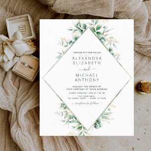 Lámina Invitaciones a bodas de ecología de eucalipto de p