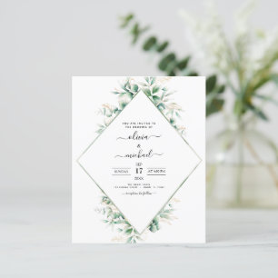 Lámina Invitaciones a bodas de ecología de eucalipto de p