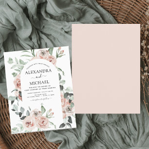 Lámina Invitaciones a bodas de ecologización rosada con p
