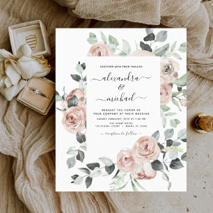 Lámina Invitaciones a bodas de ecologización rosada con p