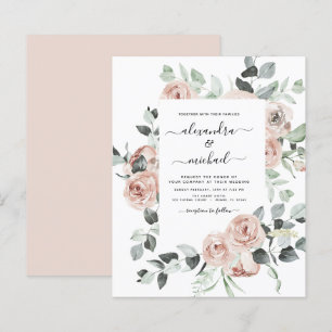Lámina Invitaciones a bodas de ecologización rosada con p